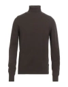 40weft Man Turtleneck Dark Brown Size 3xl Wool, Nylon