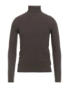 40weft Man Turtleneck Dark Brown Size M Wool, Nylon In Black