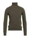 40weft Man Turtleneck Khaki Size Xl Wool, Nylon In Green