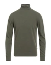 40weft Man Turtleneck Khaki Size Xl Wool, Nylon In Green