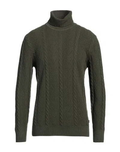 40weft Man Turtleneck Military Green Size Xxl Wool, Nylon