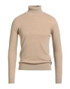40weft Man Turtleneck Sand Size 3xl Wool, Nylon In Neutral