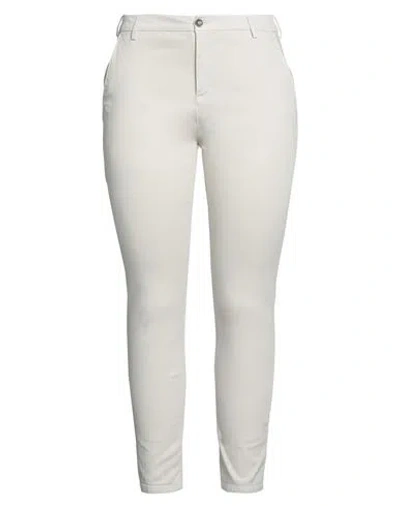 40weft Woman Pants Beige Size 10 Cotton, Tencel, Elastane