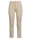 40weft Woman Pants Beige Size 4 Cotton, Tencel, Elastane In Neutral