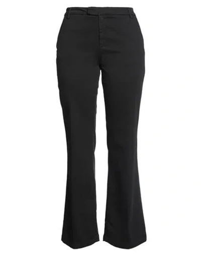 40weft Woman Pants Black Size 12 Cotton, Tencel, Elastane