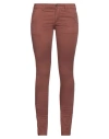 40weft Woman Pants Brown Size 4 Cotton, Elastane