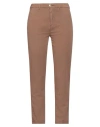 40weft Woman Pants Brown Size 4 Cotton, Tencel, Elastane