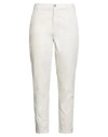 40weft Woman Pants Cream Size 12 Cotton, Tencel, Elastane In White