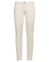 40weft Woman Pants Off White Size 10 Cotton, Elastane
