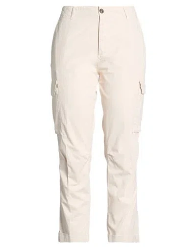 40weft Woman Pants Ivory Size 10 Cotton In White