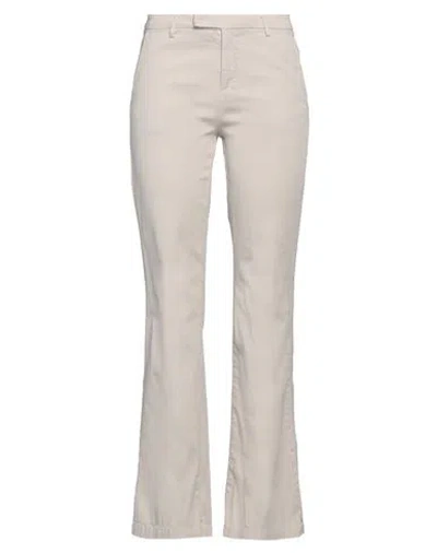 40weft Woman Pants Ivory Size 4 Cotton, Tencel, Elastane In White