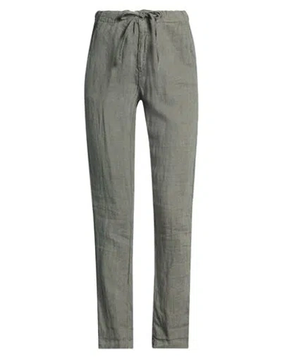 40weft Woman Pants Military Green Size 10 Linen In Gray