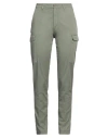 40weft Woman Pants Military Green Size 4 Cotton, Elastane In Green