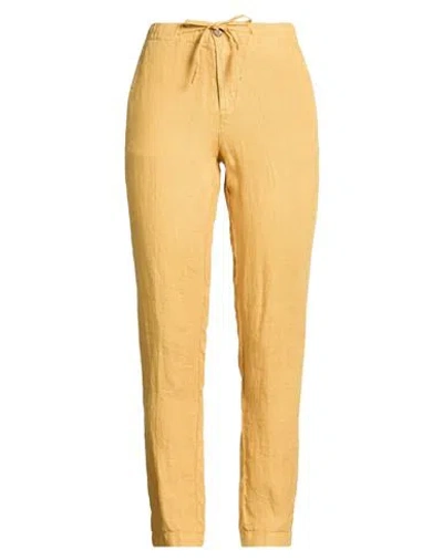 40weft Woman Pants Mustard Size 4 Linen In Yellow