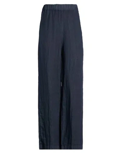 40weft Woman Pants Navy Size 2 Linen In Blue