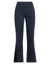 40weft Woman Pants Navy Size 6 Cotton, Elastane In Blue