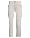 40weft Woman Pants Off White Size 2 Cotton, Elastane