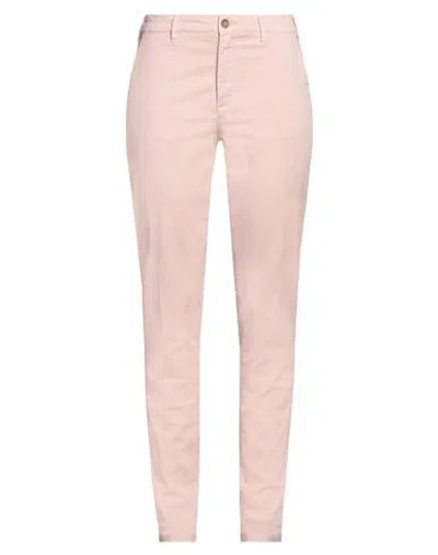 40weft Woman Pants Pink Size 10 Cotton, Elastane