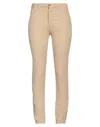 40weft Woman Pants Sand Size 2 Linen, Paper, Elastane In Beige