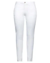 40weft Woman Pants White Size 10 Cotton, Elastane In White