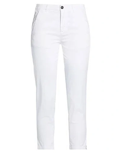 40weft Woman Pants White Size 4 Cotton, Elastane