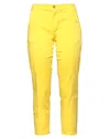 40weft Woman Pants Yellow Size 8 Cotton, Elastane In Yellow