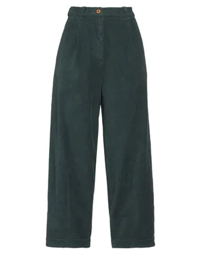 4.10 Woman Pants Dark Green Size 2 Cotton, Elastane