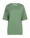 4.10 Woman T-shirt Green Size M Viscose, Cotton, Linen