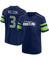 Fanatics Men's Russell Wilson College Navy Seattle Seahawks Hashmark Name And Number V-neck T-shirt In Navy