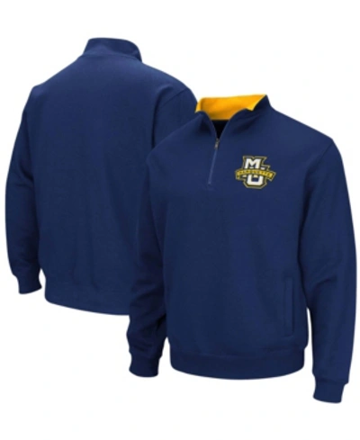 COLOSSEUM MEN'S NAVY MARQUETTE GOLDEN EAGLES TORTUGAS LOGO QUARTER-ZIP JACKET