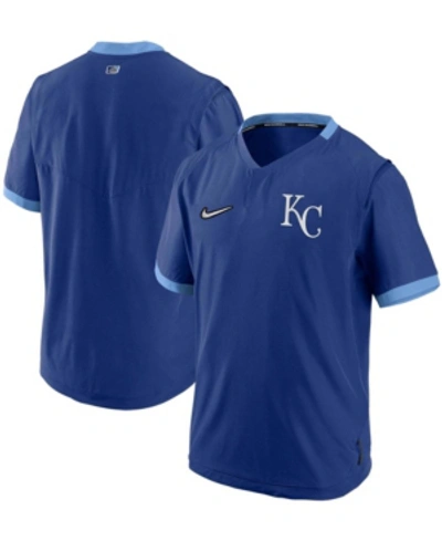 Nike Men's Royal, Light Blue Kansas City Royals Authentic Collection Short Sleeve Hot Pullover Jacket