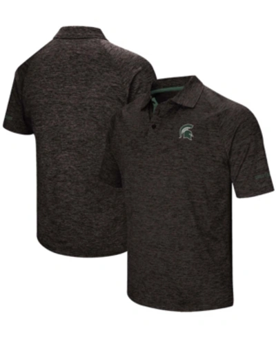 Colosseum Men's Heather Black Michigan State Spartans Down Swing Polo Shirt