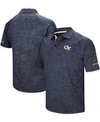 Colosseum Men's Heather Navy Georgia Tech Yellow Jackets Down Swing Polo Shirt In Heather Navy