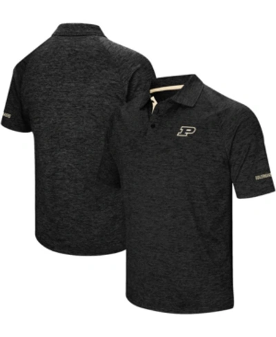 Colosseum Men's  Black Purdue Boilermakers Down Swing Polo Shirt In Heather Black