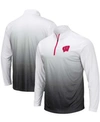 COLOSSEUM MEN'S GRAY WISCONSIN BADGERS MAGIC TEAM LOGO QUARTER-ZIP JACKET