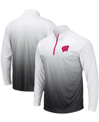 Colosseum Men's Gray Wisconsin Badgers Magic Team Logo Quarter-zip Jacket
