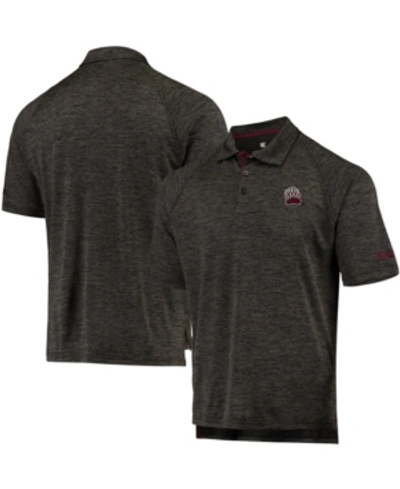 Colosseum Men's Heather Black Montana Grizzlies Down Swing Raglan Polo Shirt