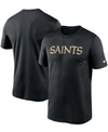 Nike Men's Black New Orleans Saints Primetime Wordmark Essential T-shirt In Black