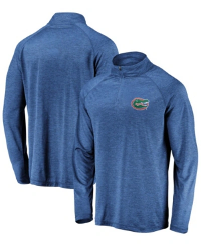 FANATICS MEN'S ROYAL FLORIDA GATORS PRIMARY LOGO STRIATED RAGLAN QUARTER-ZIP JACKET