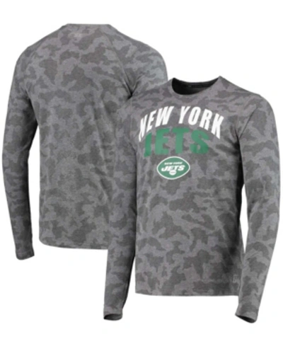 Msx By Michael Strahan Men's Black New York Jets Camo Performance Long Sleeve T-shirt