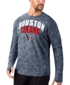 Msx By Michael Strahan Men's Navy Houston Texans Camo Performance Long Sleeve T-shirt In Navy