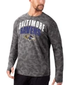 MSX BY MICHAEL STRAHAN MEN'S BLACK BALTIMORE RAVENS CAMO LONG SLEEVE T-SHIRT