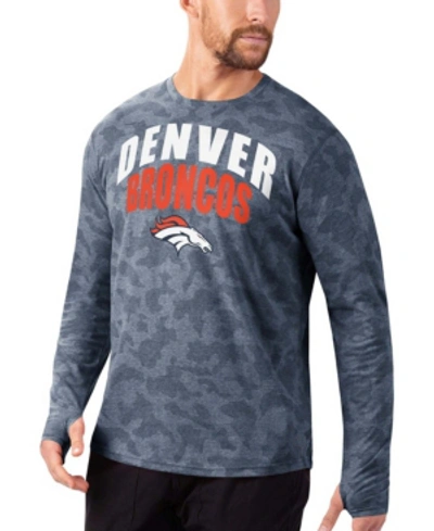 Msx By Michael Strahan Men's Navy Denver Broncos Camo Performance Long Sleeve T-shirt