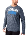 Msx By Michael Strahan Men's Navy Tennessee Titans Camo Long Sleeve T-shirt In Navy