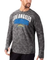 MSX BY MICHAEL STRAHAN MEN'S BLACK LOS ANGELES CHARGERS CAMO PERFORMANCE LONG SLEEVE T-SHIRT