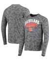 MSX BY MICHAEL STRAHAN MEN'S BLACK CLEVELAND BROWNS CAMO PERFORMANCE LONG SLEEVE T-SHIRT