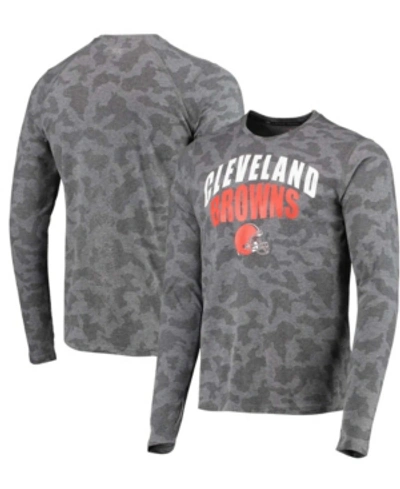 Msx By Michael Strahan Men's Black Cleveland Browns Camo Performance Long Sleeve T-shirt