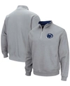 Colosseum Men's Heather Gray Penn State Nittany Lions Tortugas Team Logo Quarter-zip Jacket In Heather Gray