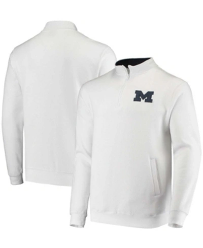Colosseum Men's White Michigan Wolverines Tortugas Logo Quarter-zip Jacket