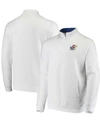 Colosseum Men's Big And Tall White Kansas Jayhawks Tortugas Logo Quarter-zip Jacket In White